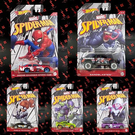 Hot Wheels Spider Man Marvel Set Hotwheels Spiderman Venom Ghost Spider Green Goblin Hobbies