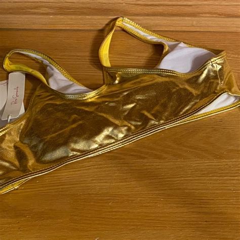 Rose Swimsuits Swim Nwt Rose Swimsuits Pc Bikini Thong High Waist Metallic Gold Womens