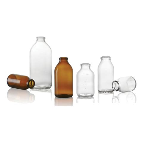 Iso 32mm Glass Infusion Bottles Crimp Neck Pharma Moulded