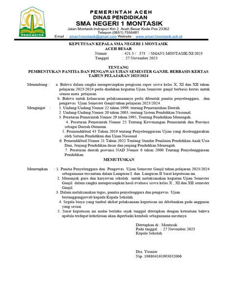 Sk Panitia Dan Pengawas Pdf