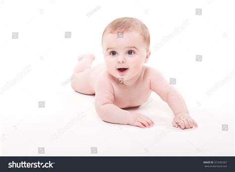 Naked Smiling Baby Lying On His Stock Photo Shutterstock