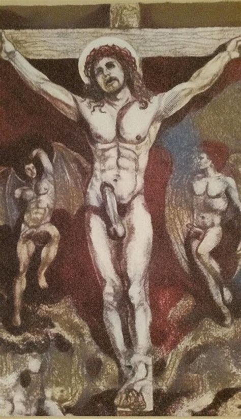 Original Nude Male Gay Interest Mixed Media Painting Angels Vs Demons