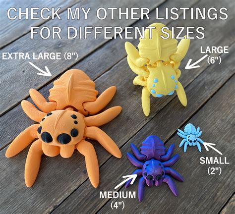Posable Articulated Jumping Spider Small 2 Cinderwing3d Authorized