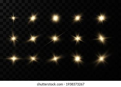 Shining Golden Stars Isolated On Black Stock Vector Royalty Free