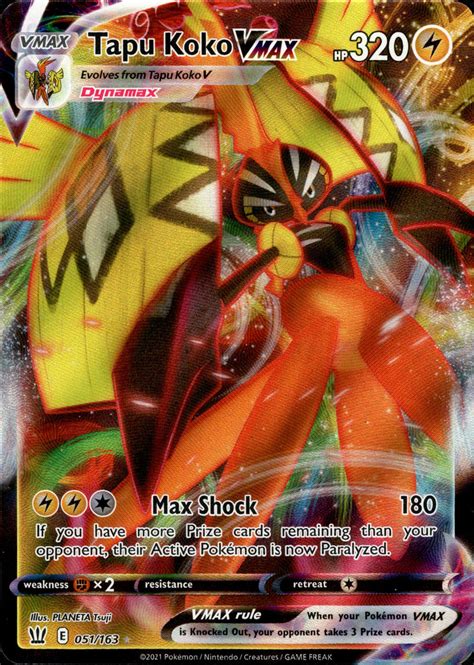 Tapu Koko Vmax 051163 Battle Styles Card Cavern Trading Cards Llc