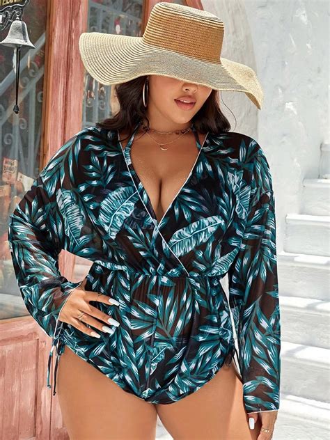 Buy Plus Curvves Tropical Printed Bikini Swim Set Swimwear For Women Myntra