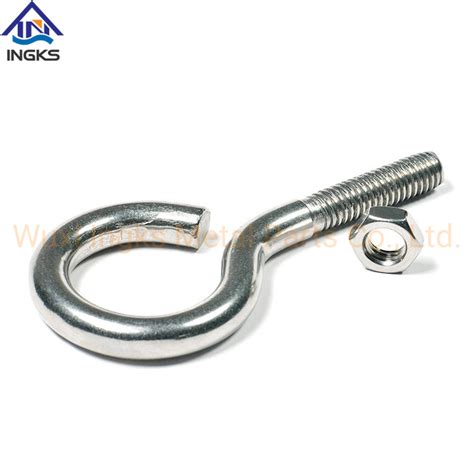 Ss 304 316 Stainless Steel M6 M8 M10 Welded Machine Thread Open Eye