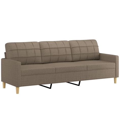 LeDivil Canapé à 3 places Taupe 210 cm Tissu HB A1 Cdiscount Maison