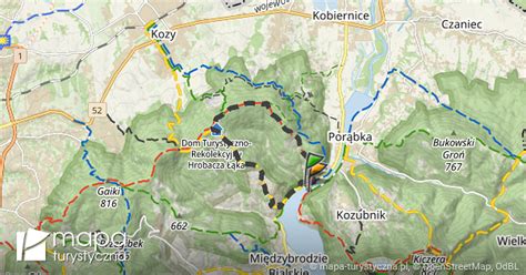 Trasa Żarnówka Mała Porąbka Zapora mapa turystyczna pl