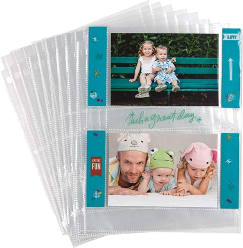 Samsill 4x6 Photo Album Pages for 3 Ring Binder/Archival Photo Sleeves
