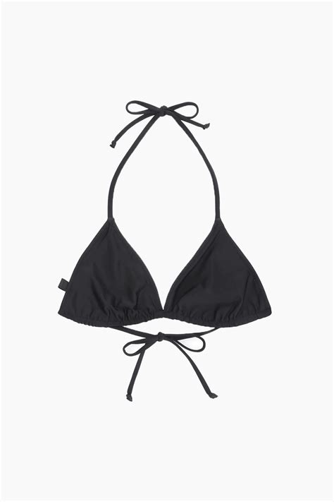 Recycled Core Solid String Bikini Top A Black Ganni Sort S Find Den Billigste Pris