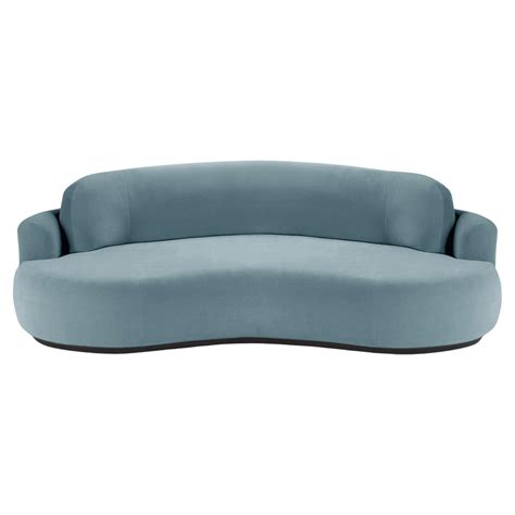 Naked Round Sofa Small With Beech Ash And Paris Dark Blue For Sale At Stdibs