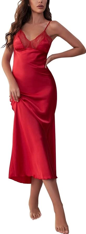 Cunhuan Summer Dresses For Women 2023 Nightgown For Women Lingerie Satin Chemise Lingerie Sexy