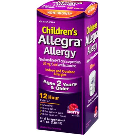 Allegra Childrens Allergy Oral Suspension Berry Flavor 4 Oz Pack Of 2