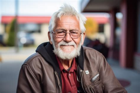 Un Hombre Mayor Con Barba Blanca Y Gafas Foto Premium