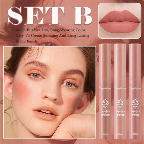 Juego de lápices labiales mate de 3 colores 24 horas Superstay Natural Nude Lip Glazes Velvet