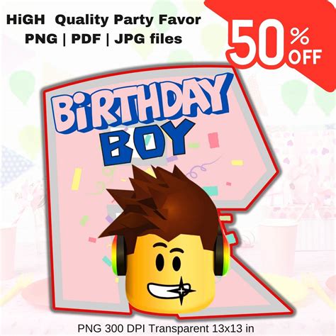 Roblox Birthday Png, Birthday Roblox, Sublimation Design, Birthday Boy