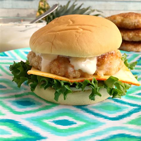 Coconut Shrimp Burger With Piña Colada Mayo