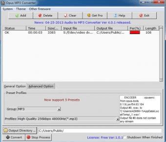 Opus MP3 Converter 1.0 Download (Free) - media-converters.exe