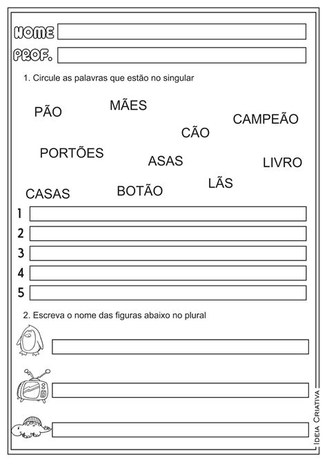 Atividades Sobre Plural E Singular - 9