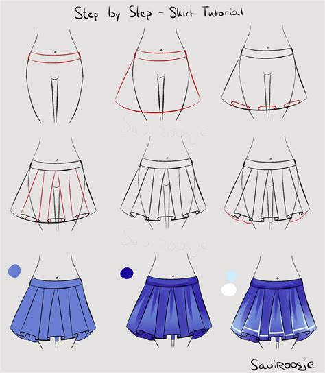 Step By Step School Girl Skirt By Saviroosje Dress Drawing Drawing