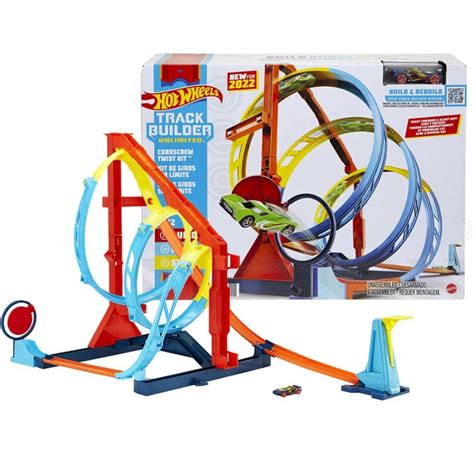 正版現貨 Mattel 全新特價 Hot Wheels 風火輪螺旋形特技軌道組 內附一台車 風火輪小汽車 蝦皮購物