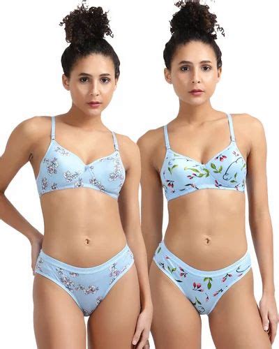 Ladyland Seamless Mould Cup Padded Lingerie Set Pack Of 2 38b Blue Blue At Rs 489 Piece