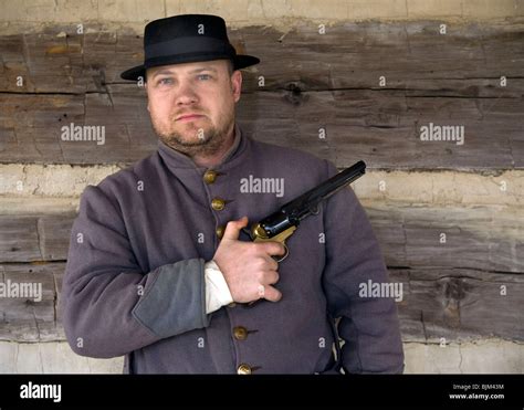 Reenactor Of The 7th Tennessee Cavalry Company C During A Gathering At