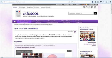 CYCLE 3 Eduscol Programmes Et Ressources Pour Le Cycle 3