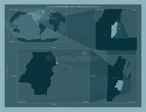 Stann Creek Belize Described Location Diagram Stock Illustration