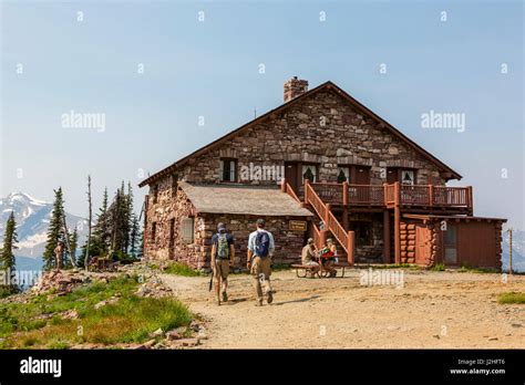 Montana Glacier National Park Granite Park Chalet Stock Photo Alamy