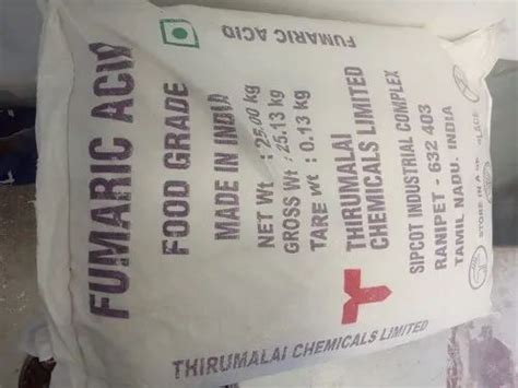 Fumaric Acid Packaging Size 25 Kg Packaging Type Bag At 150 Kg In