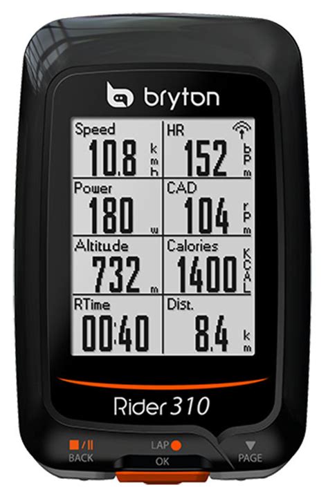 Велокомпьютер с датчиком каденса и ЧСС Bryton RIDER 310 T black Черный ...