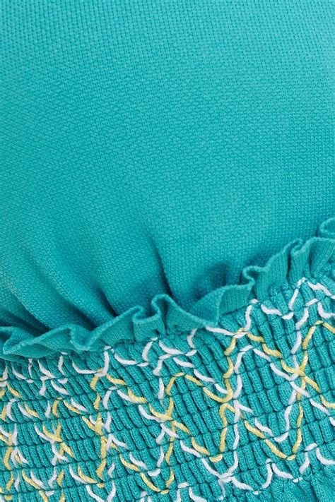 HEIDI KLEIN Smocked stretch piqué low rise bikini briefs THE OUTNET