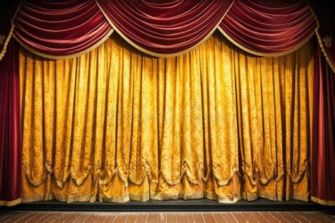 Safety Curtain In A Stage Theater Stock Illustration Illustration Of