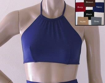 Bandeau Bikini Top In Black Navy Blue Brown Burgundy Nude