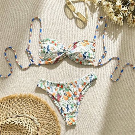 New European And American Floral Lace Sexy Bikini Beach Swimsuit Hot Spring Swimwear