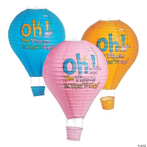 Dr Seuss Oh The Places Youll Go Hot Air Balloon Hanging Lanterns Pc Oriental Trading