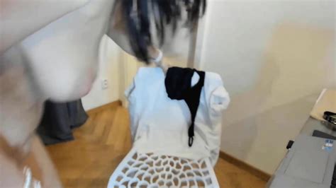 Horny Office Clerk Sofia Masturbates Bushy Pussy