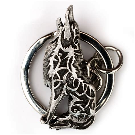 Celtic Odin Wolf Keychain Metal Scandinavian Knot Raven Norse Celtic