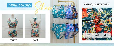 JASAMBAC Bikini Sets For Women 2 Piece Flattering Swimsuit Soft Bikini Tops High Waisted