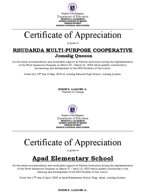 Certificate Of Appreciation Wi Pdf