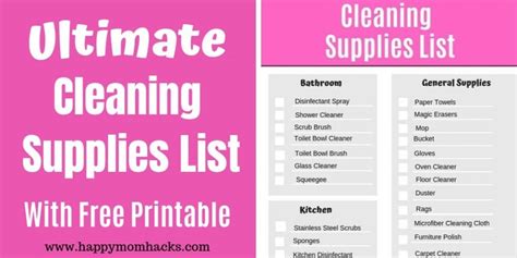 Ultimate Cleaning Supplies Listfree Printable Happy Mom Hacks