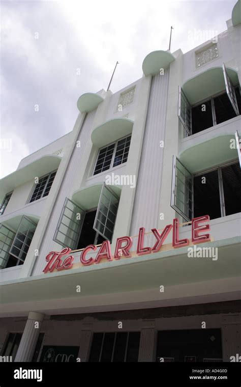 Miami South Beach Art Deco District Carlyle Hotel Stock Photo Alamy