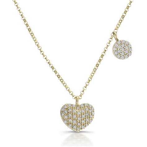 K Yellow Gold Diamond Heart Necklace