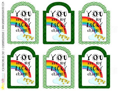 Printable Lucky Charm Gift Tags, St Patrick's Day Gift Tags, Teacher A