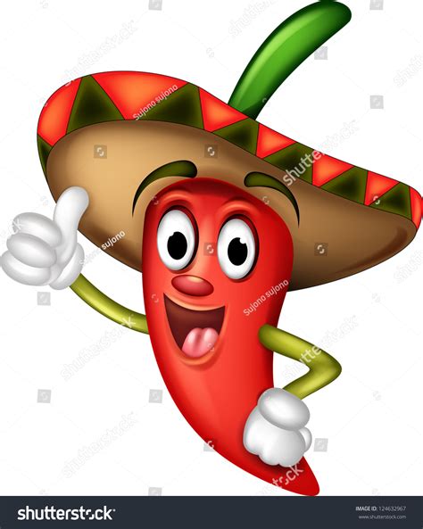 Red Hot Chili Pepper Cartoon Thumbs Stock Vector Royalty Free 124632967 Shutterstock