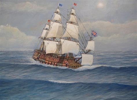 Hms Royal Sovereign Painting By William Ravell Fine Art America