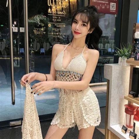 Set Bikini Đi Biển Len Móc Áo Bra Đính Hạt Thổ Cẩm Bộ Bơi Nữ 3 Chi Tiết Có Bán Rời Hottrend Mùa