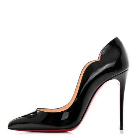 CHRISTIAN LOUBOUTIN Patent Hot Chick Pumps Black FASHIONPHILE